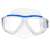 Diving mask, clear blue and black, front view
