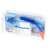 Diving mask and snorkel set, clear blue and orange, packaged