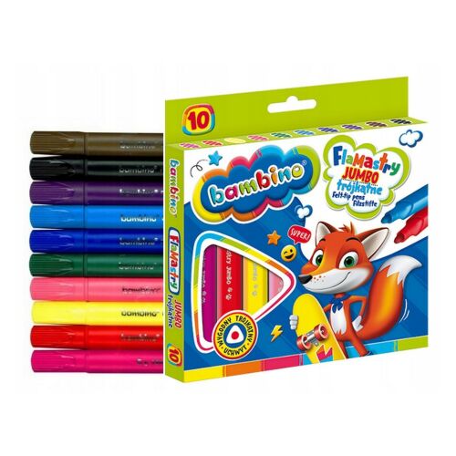 Bambino Jumbo Filctoll készlet, 10 szín, csomagolva és csomagolás nélkül