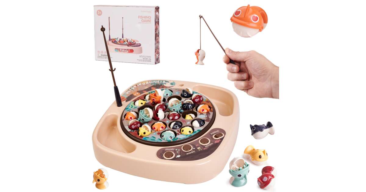 Family game fish fishing + accessories beige 27el.