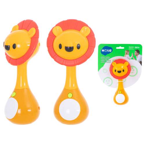 HOLA Oroszlán csörgő hangokkal és fényekkel, baba játék, csörgő, zenei játék, baba ajándék