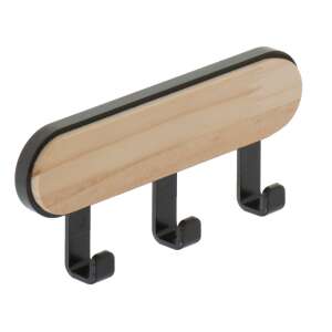 Selbstklebender Haken 3 Haken schwarz