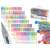 140 pack of colorful glitter gel pens in a clear plastic case with a handle