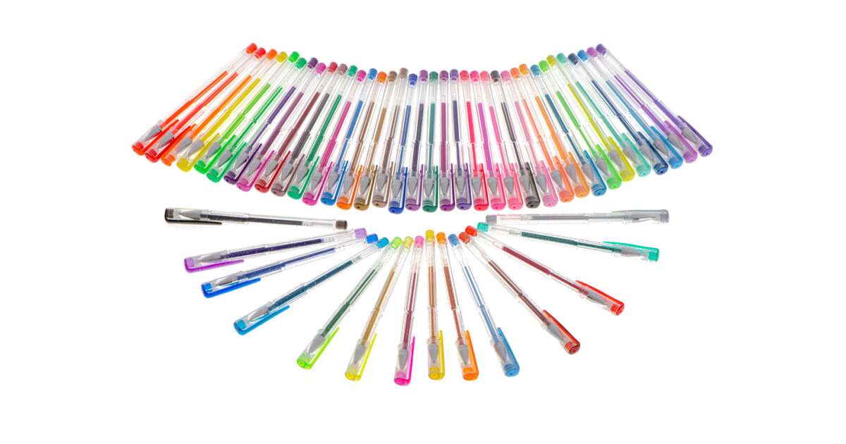 Coloured glitter gel pens in a set of 50pcs.