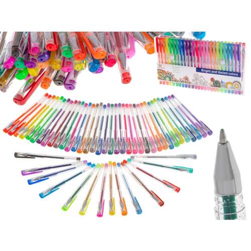 Coloured glitter gel pens in a set of 50pcs.