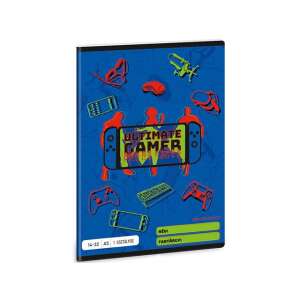Caiet Ars Una Ultimate Gamer pentru clasa I, A5, 14-32 pagini, copertă albastră cu tematică de jocuri - Ars Una