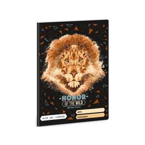 Caiet liniat Ars Una Honor of the Wild pentru clasa I A5 14-32, cu un design geometric de leu - Ars Una