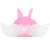 Front view of the pink inflatable life jacket with white wings for kids, KX5538