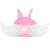Front view of the pink inflatable life jacket with white wings for kids, KX5538