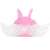 Front view of the pink inflatable life jacket with white wings for kids, KX5538