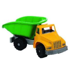 Camion de jucărie din plastic galben cu benă basculantă verde, jucărie pentru nisip pentru copii - Mașină de lucru pentru copii