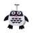 Black and white owl sensory rattle with contrasting colors and textures, perfect for babies and toddlers