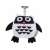 Black and white owl sensory rattle with contrasting patterns, perfect for babies and toddlers