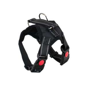 Nyomásmentes odblaskowe szelki dla psa M, czarne szelki dla psa zapobiegające ciągnięciu - Uprząż dla zwierząt