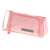 Pink Angoo pencil case with two compartments, closed, angled view