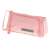 Pink Angoo pencil case with two compartments, closed, angled view