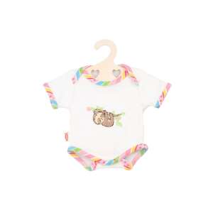 Biely body pre bábiku s leňochom a dúhovými pruhmi, 35-45 cm - Šaty pre bábiku Toy
