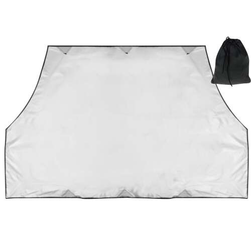 Magnetic windshield cover with storage bag, protects against sun and frost