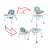 Guimo 3-in-1 high chair with table, green, Dreamtime design, transformation stages