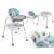 Guimo 3-in-1 high chair with table, green, Dreamtime design, 3/4 view