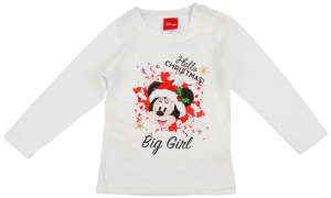 Disney Minnie hosszú ujjú karácsonyi lányka póló - 110-es méret 31222324 Gyerek hosszú ujjú pólók - Fehér