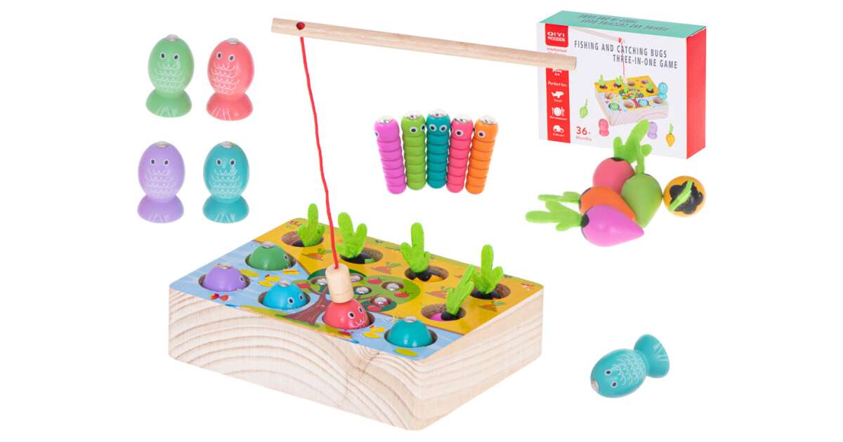 Magnetic toy fishing insects vegetables