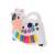 White and black cow shaped musical toy with piano keys and animal sound buttons