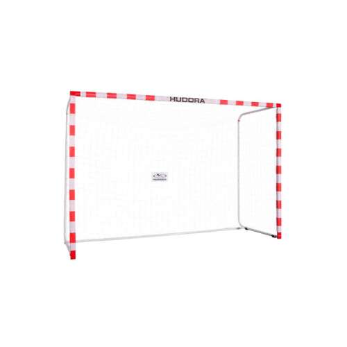 Hudora focikapu, 300 x 200 x 110 cm, piros-fehér kapufa, fehér háló