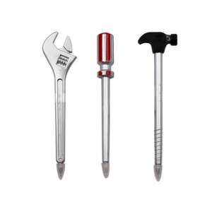 3er Set Werkzeug Stifte, bestehend aus einem Schraubenschlüssel, Schraubendreher und Hammer, ideal für Kinder und Erwachsene - Stifte & Bleistifte