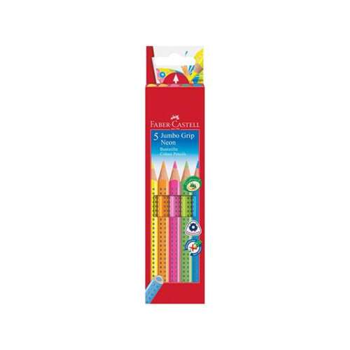 Faber-Castell: Set de creioane colorate GRIP Jumbo Neon - 5 bucă?i 85100634