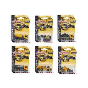 Majorette Volvo Construction játékautók szett 6 darabos, tartalmaz: kotrógép, kerekes rakodó, billenős teherautó, csuklós dömper, betonkeverő és teherautó - Majorette