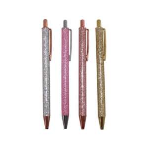 Tesoro Glitzer-Kugelschreiber, 4er Set, Silber, Rosa, Gold, Roségold - Stifte & Bleistifte