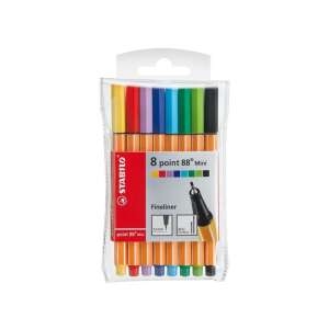 Stabilo Point 88 Mini Fineliner Stifte, 8er Pack, sortierte Farben - Stifte & Bleistifte