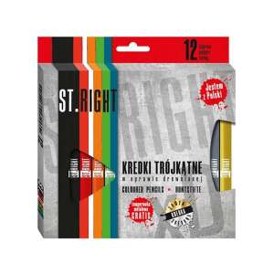 St.Right Dreieck-Farbstifte, 12er-Set mit Spitzer, hergestellt in Polen - Farbstifte