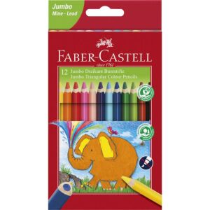 Faber-Castell Jumbo Háromszögletű Színes Ceruza készlet, 12 darabos - Toll & Ceruza