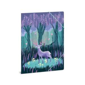 Ars Una Midnight Wish A4 mappa, lila szarvasos erdei mintával - Irattartó mappa