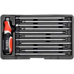 YATO 12 részes Csavarkészlet - Kétvégű Szárral