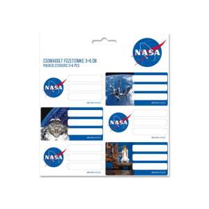 NASA űr témájú füzetcímkék, 3 ív 6 címkével, összesen 18 címke - Füzetcímke
