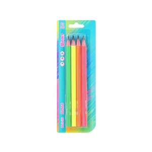 Spirit Jumbo HB Bleistifte-Set mit Neon-Außenhülle, 4 Stück - Graphitstifte
