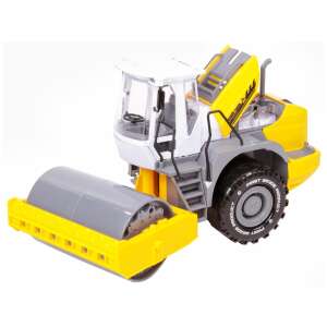 Yellow plastic toy road roller, construction vehicle, for kids - Work machine for children