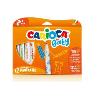 Carioca Baby abwaschbare Filzstifte, 12er Set, für Kinder, hautfreundlich, leicht abwaschbar - Zeichengeräte