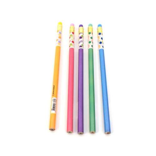 5 darabos Bensia grafitceruza készlet színes pöttyös mintával és radírral