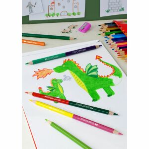 Faber-Castell Bicolor creioane colorate desen cu un dragon - Faber-Castell Creioane colorate