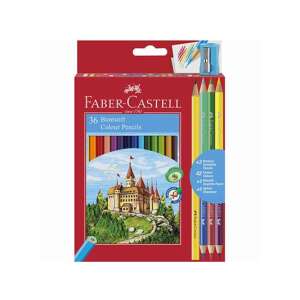 Set de 36 creioane colorate Faber-Castell cu ascuțitor - Papetărie