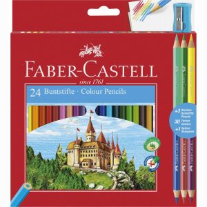 Faber-Castell Set 27 creioane colorate cu ascuțitoare - Creioane colorate