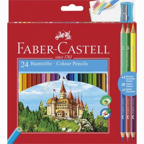 Faber-Castell 27-teiliges Buntstift-Set mit Spitzer