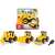 Dickie Toys Construction Builder set with excavator, front loader, and road roller, yellow toy vehicles for kids, includes screwdriver