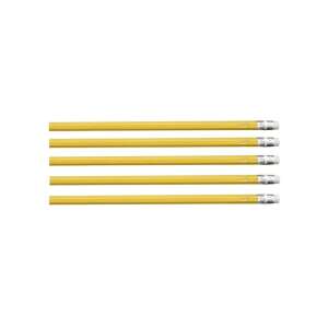 5er Pack gelber HB-Bleistifte mit Radiergummi - Schreibwaren