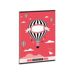 Caiet cu pătrate A4, 32 de pagini, copertă roșie cu design cu balon cu aer cald - Ars Una