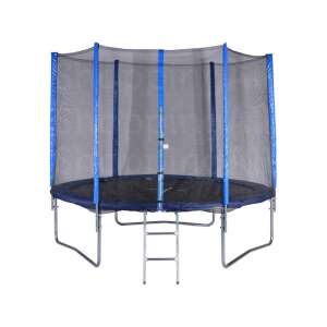 Spartan Economy 250cm Trampolin mit Sicherheitsnetz und Leiter, blau und schwarz, max. 150kg - Sport & Freizeit